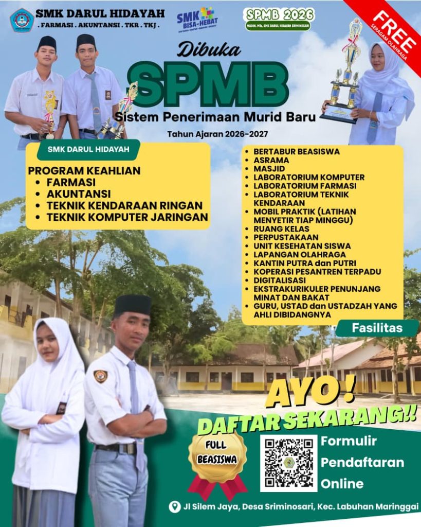 SPMB SMK DARUL HIDAYAH SRIMINOSARI LABUHAN MARINGGAI