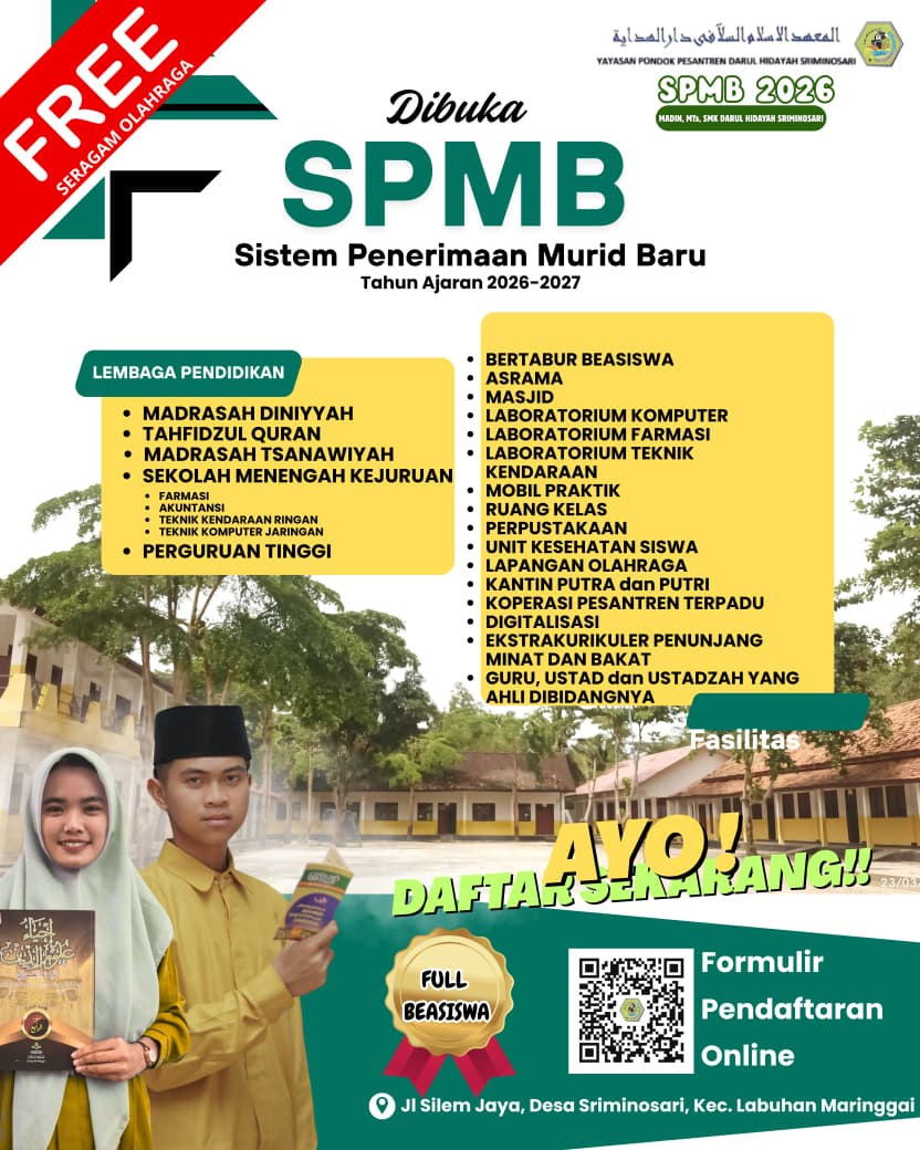 SPMB PONDOK PESANTREN DARUL HIDAYAH SRIMINOSARI LABUHAN MARINGGAI