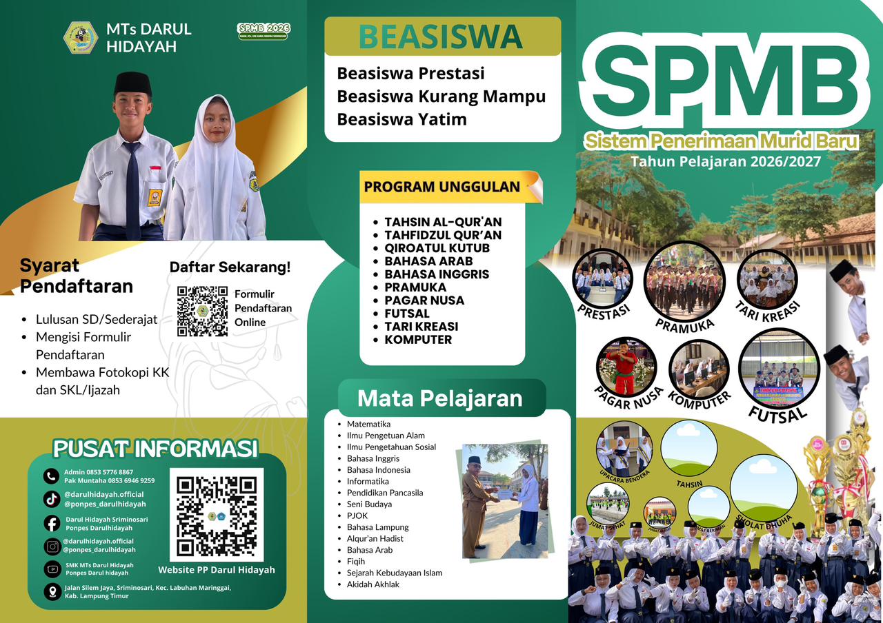 BROSUR MTS DARUL HIDAYAH SRIMINOSARI